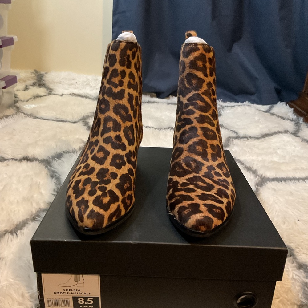 Chelsea Leopard Print Ankle Boots